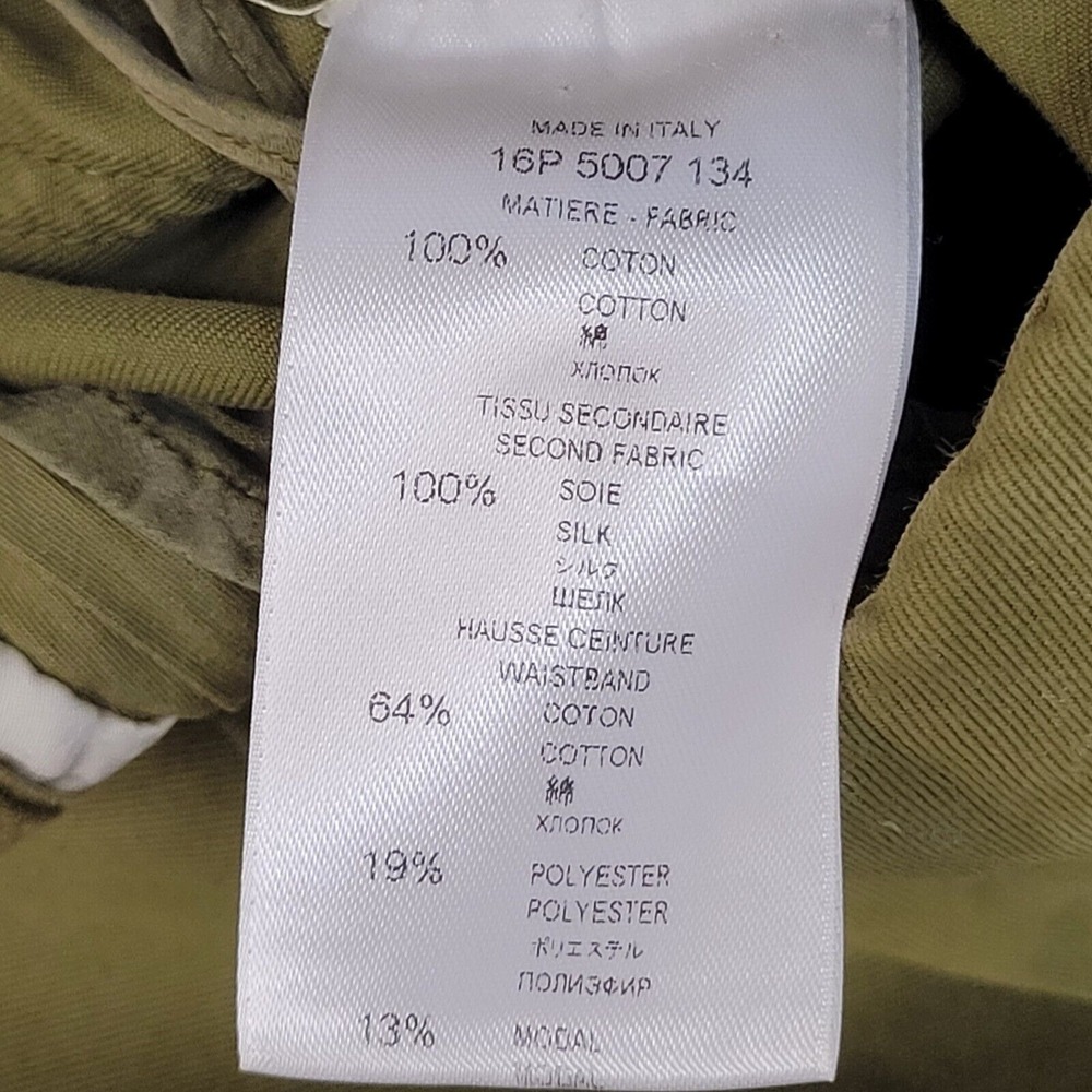 Givenchy Straight Leg Pleated Pants Size 38 30" Waist Olive Green High Waist - Picture 9 of 14